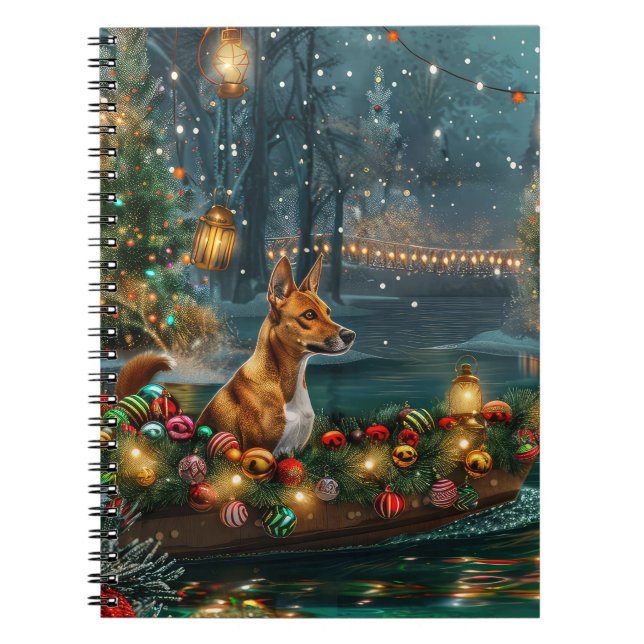 Basenji jul Festive Voyage Anteckningsbok (Framsidan)