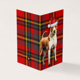 Basenji jul Hund Red and Grönt Helgdag Play Kort