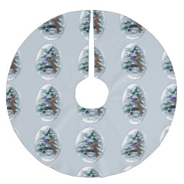 Basenji jul julgransmatta borstad polyester