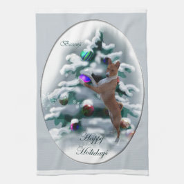 Basenji jul kökshandduk