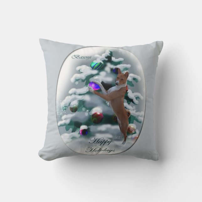 Basenji jul kudde (Framsida)