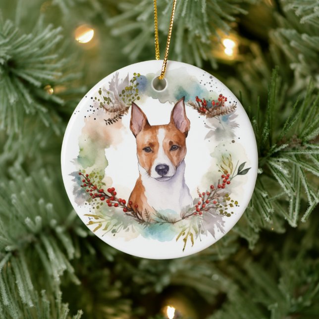 Basenji-julafton, Festive Valp Julgransprydnad Keramik (Träd)