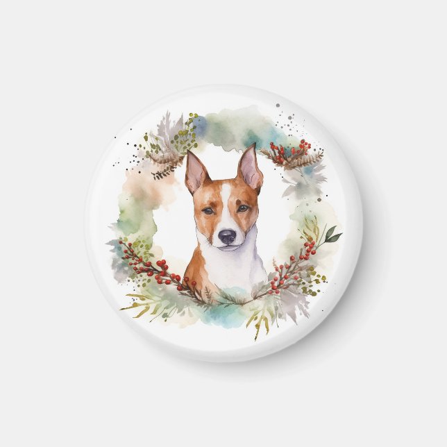 Basenji-julafton, Festive Valp Magnet (Framsidan)
