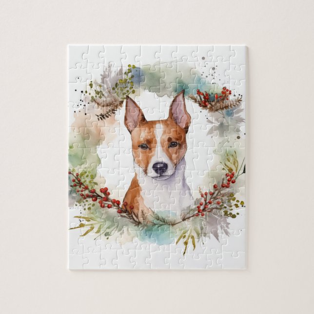 Basenji-julafton, Festive Valp Pussel (Vertikal)