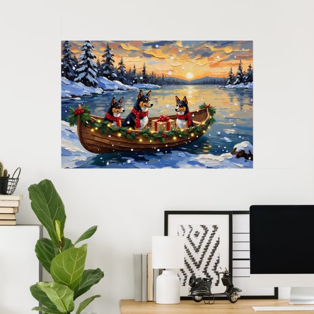 Basenji julbåt firande poster (Hemmakontoret)