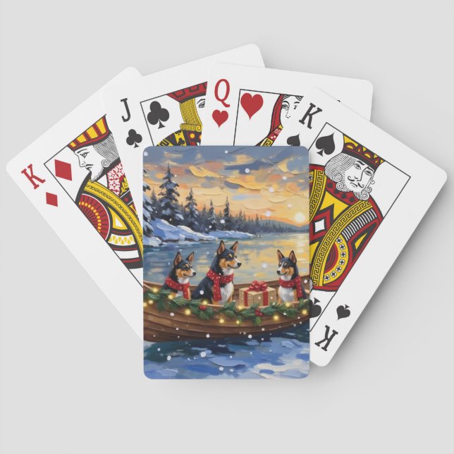 Basenji julbåtshögtid casinokort (Baksidan)