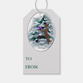 Basenji Juletiketters Presentetikett