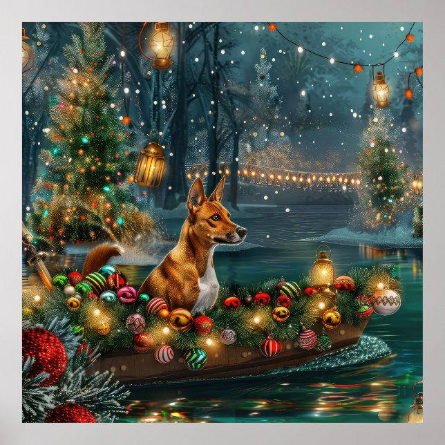 Basenji Julfestliga resa Poster (Framsidan)