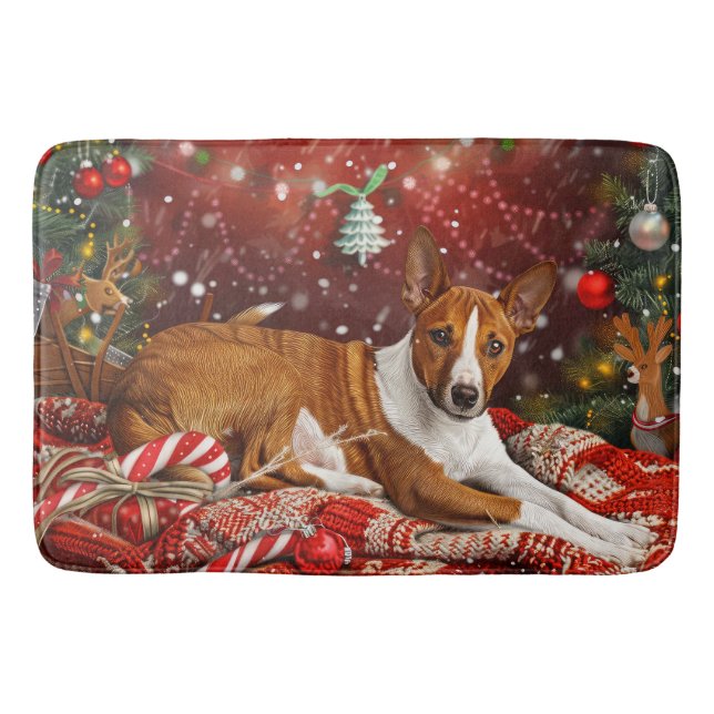 Basenji Julfirande Badrumsmatta (Framsidan)