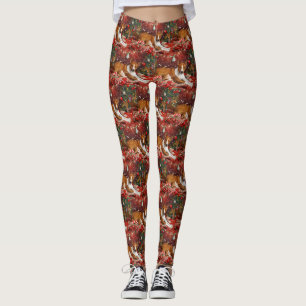 Basenji Julfirande Leggings
