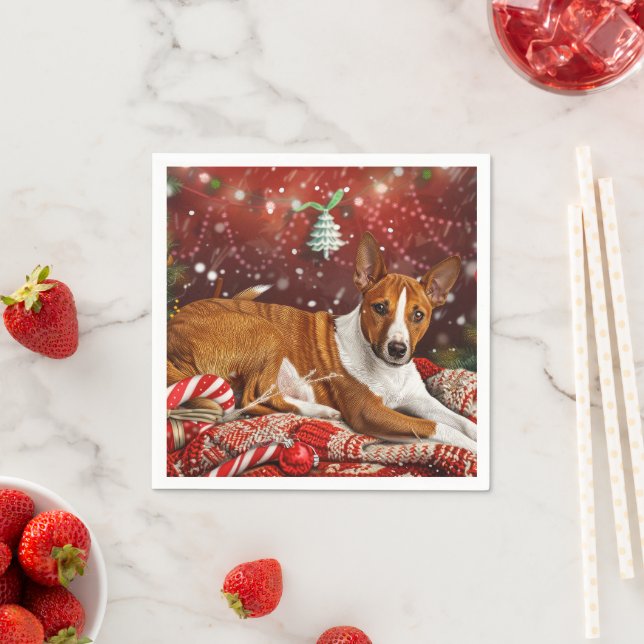 Basenji Julfirande Pappersservett (Insitu)