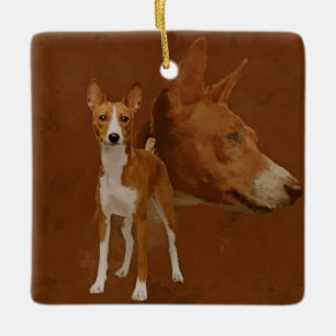 Basenji Julgransprydnad Keramik