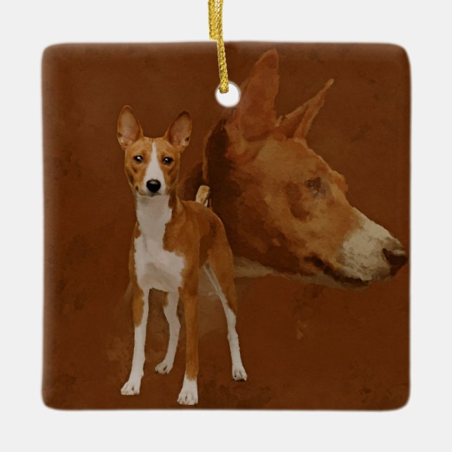 Basenji Julgransprydnad Keramik (Framsida)
