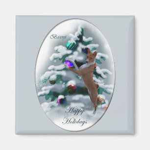 Basenji-julklappar Magnet