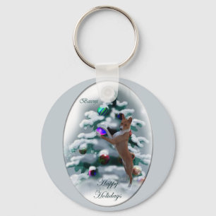 Basenji-julklappar Nyckelring