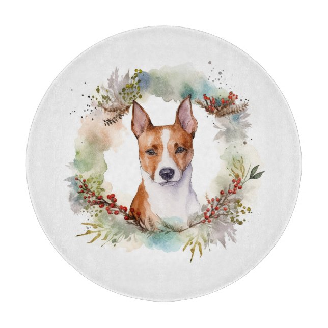 Basenji Julkrans Festiva hunden (Framsidan)