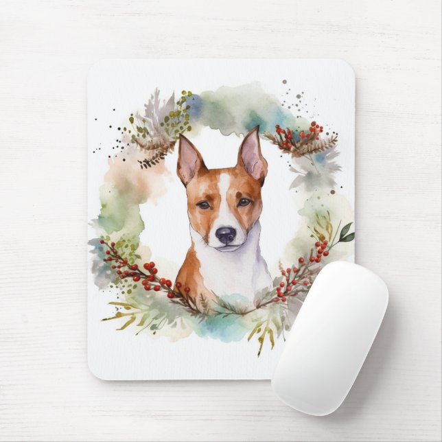 Basenji Julkrans Festiva hunden Musmatta (Med mus)