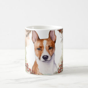 Basenji Julkrans Festiva Hundvalp Kaffemugg
