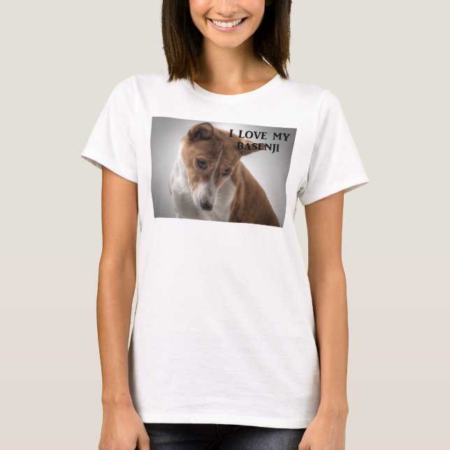 basenji kärlek med bild tee (Framsida)