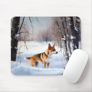 Basenji Låt det snö jul  Musmatta