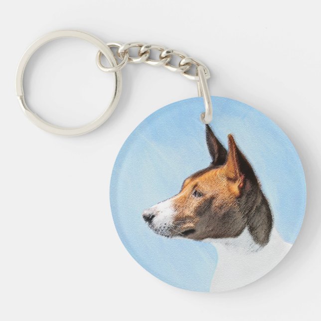 Basenji-målning - Söt Original Konst (Framsidan)