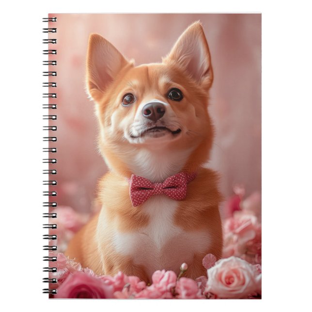 Basenji med rosor - Alla hjärtans dag Anteckningsbok (Framsidan)