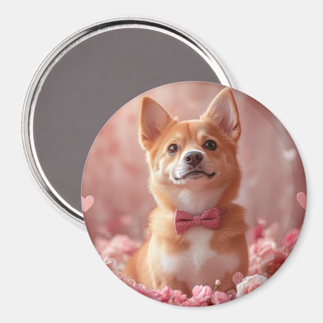 Basenji med rosor - Alla hjärtans dag Magnet (Front/Back)