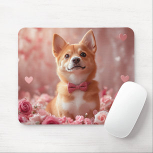 Basenji med rosor - Alla hjärtans dag Musmatta