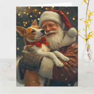 Basenji med tomte Julfirande jul Kort