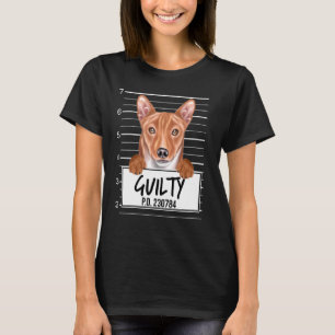 Basenji Mugshot Guilty Hund T Shirt