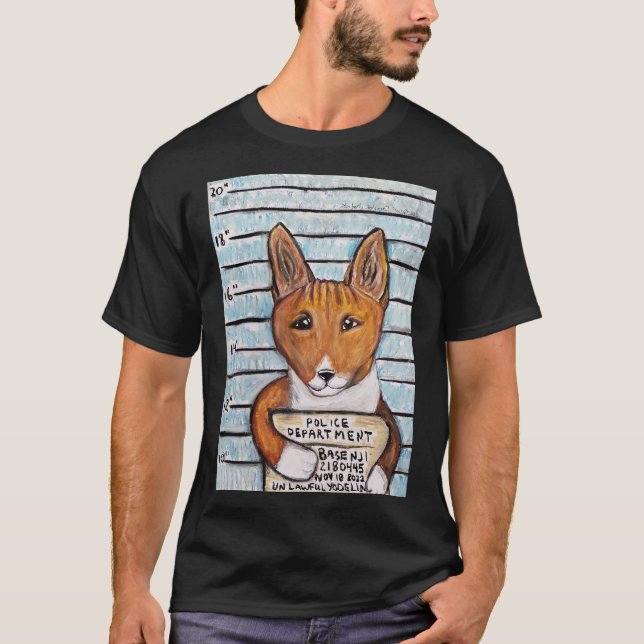 Basenji Mugshot T-Shirt (Framsida)