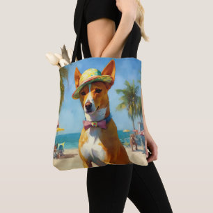 Basenji på Beach, sommargåva till hundälskare Tygkasse