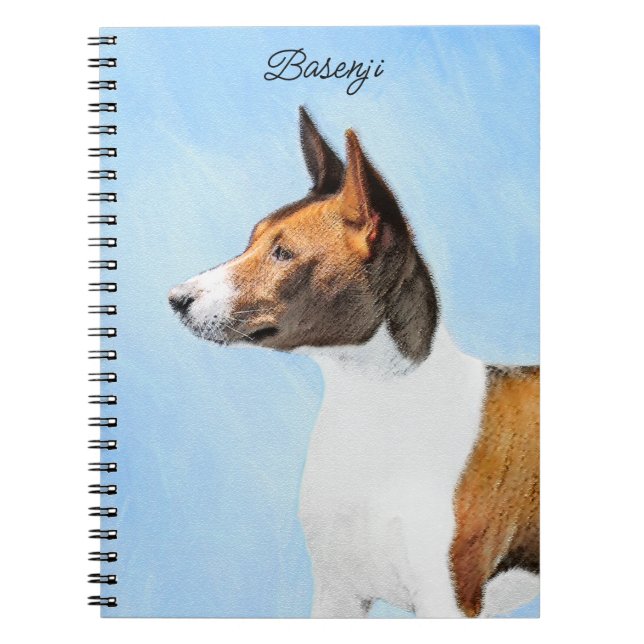 Basenji Painting - Cute Original Art Anteckningsbok (Framsidan)