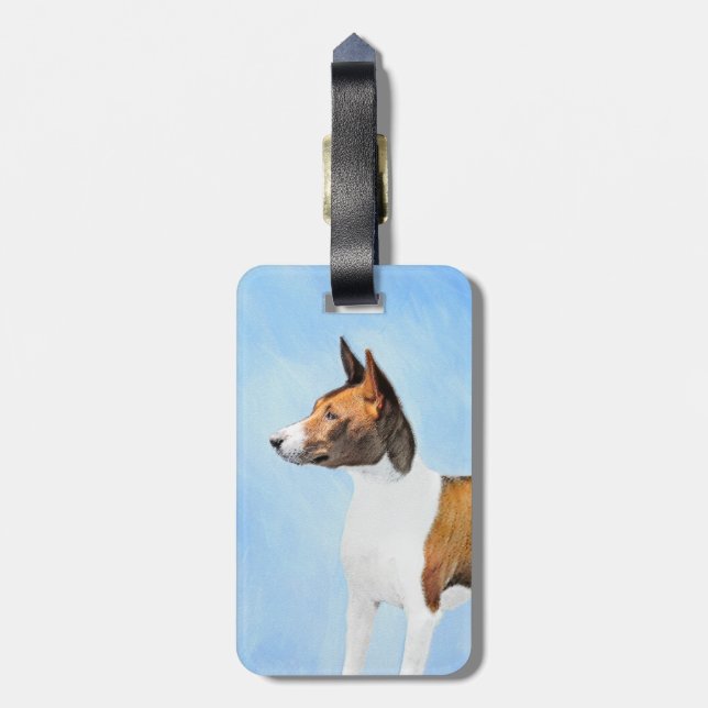 Basenji Painting - Cute Original Art Bagagebricka (Baksidan Lodrät)