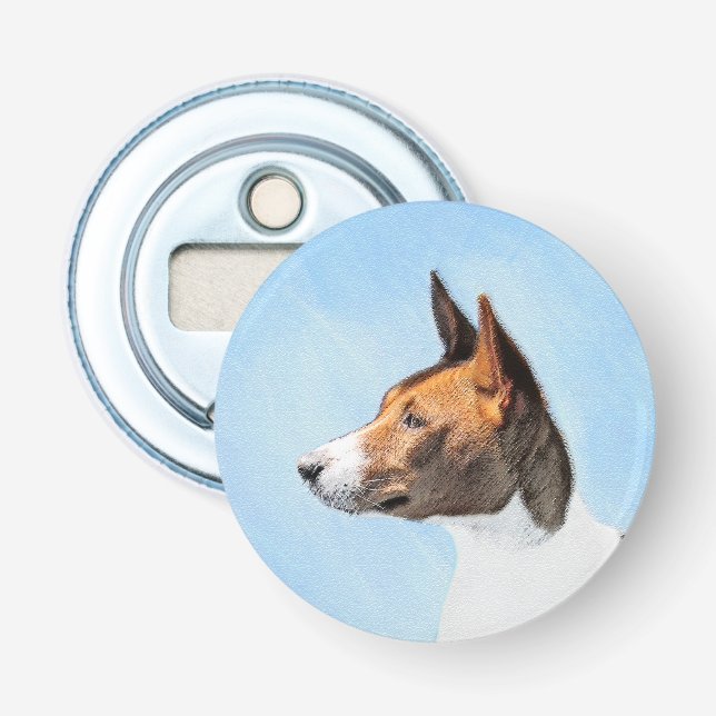 Basenji Painting - Cute Original Art Flasköppnare (Framsidan)