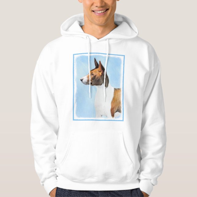 Basenji Painting - Cute Original Art Hoodie (Framsida)