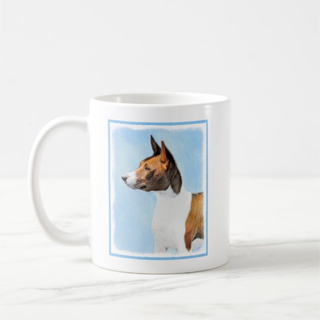 Basenji Painting - Cute Original Art Kaffemugg (Vänster)