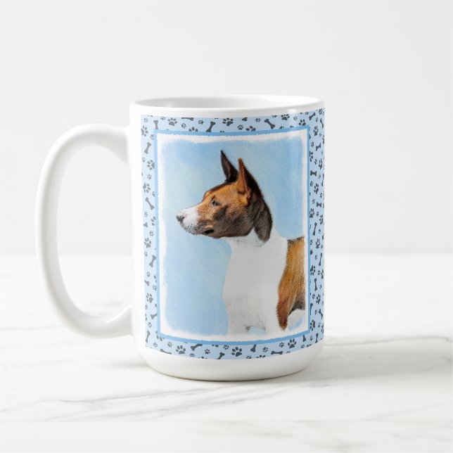 Basenji Painting - Cute Original Art Kaffemugg (Vänster)