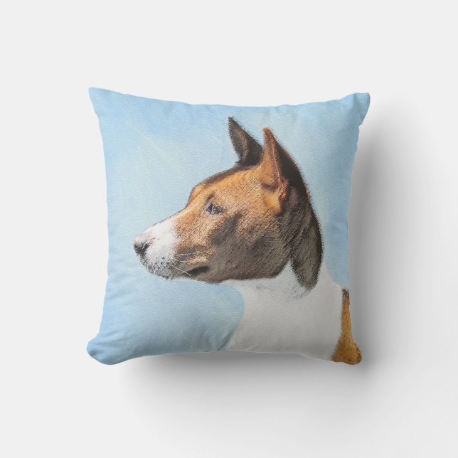Basenji Painting - Cute Original Art Kudde (Framsida)
