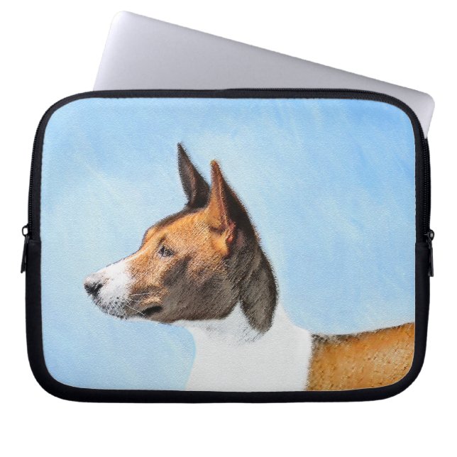 Basenji Painting - Cute Original Art Laptop Fodral (Framsidan)