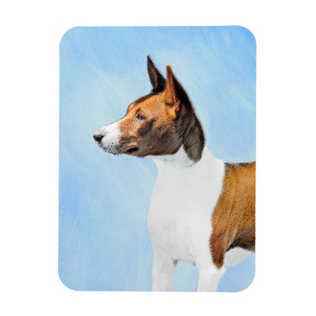 Basenji Painting - Cute Original Art Magnet (Vertikal)