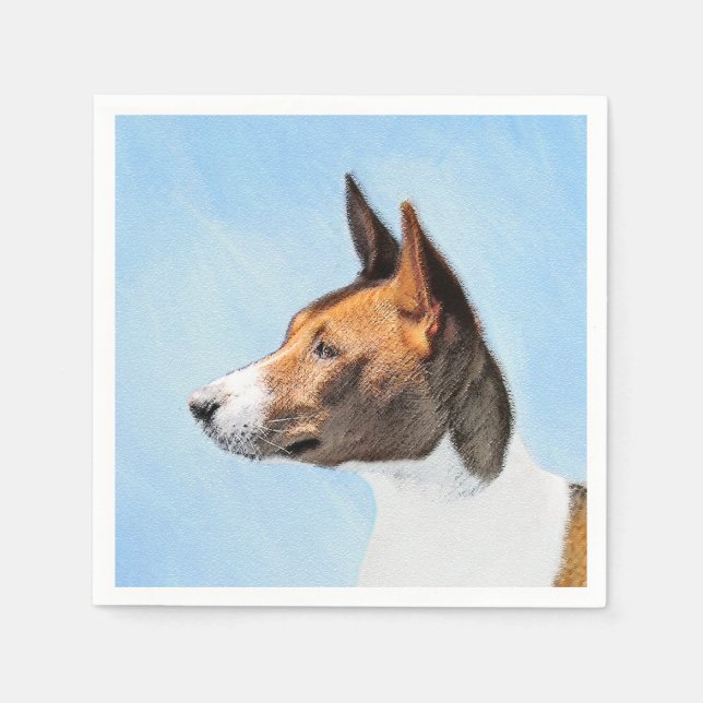 Basenji Painting - Cute Original Art Pappersservett (Framsidan)