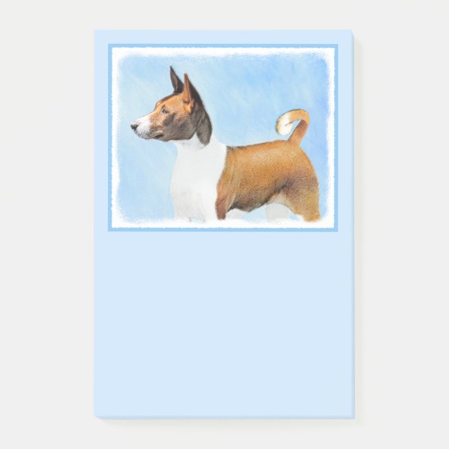 Basenji Painting - Cute Original Art Post-it Block (Framsida)