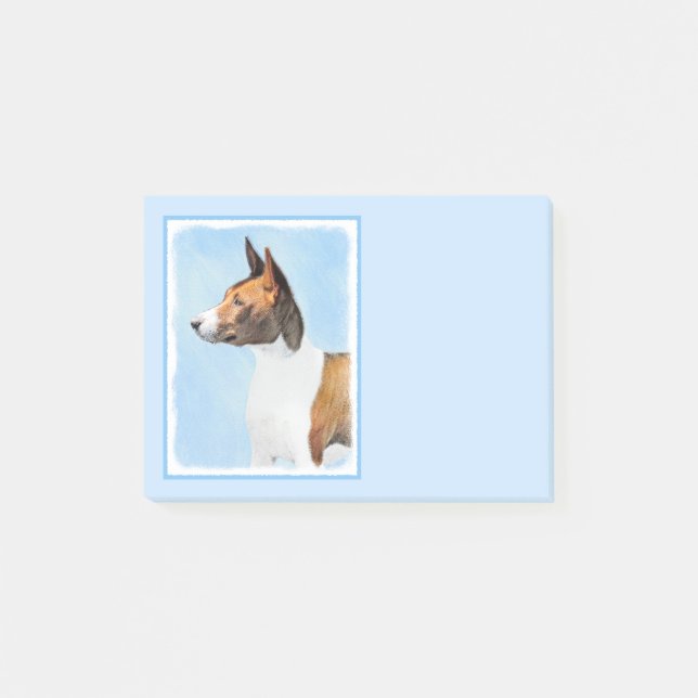 Basenji Painting - Cute Original Art Post-it Block (Framsida)