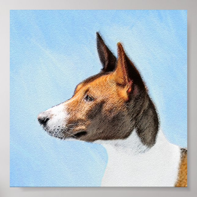Basenji Painting - Cute Original Art Poster (Framsidan)