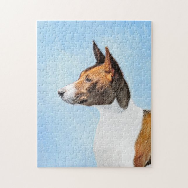 Basenji Painting - Cute Original Art Pussel (Vertikal)