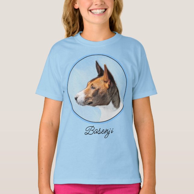 Basenji Painting - Cute Original Art T-Shirt (Framsida)