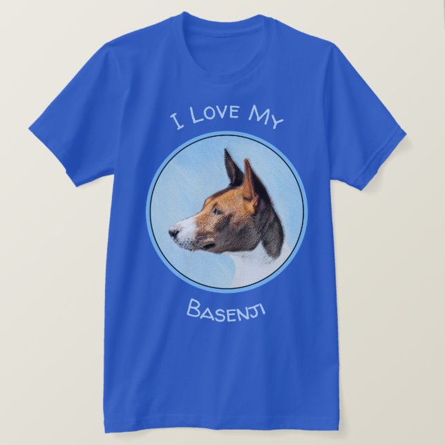 Basenji Painting - Cute Original Art T Shirt (Design framsida)