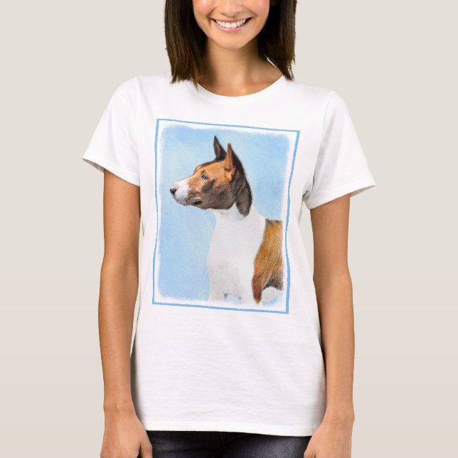 Basenji Painting - Cute Original Art Tee (Framsida)