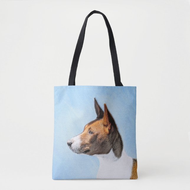 Basenji Painting - Cute Original Art Tygkasse (Framsida)